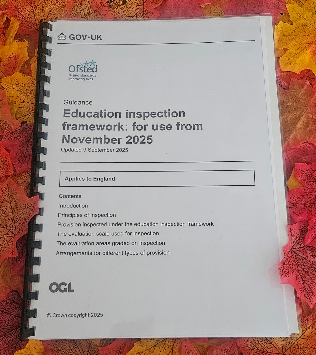 Printed Education Inspection Framework (EIF) Handbook | Bound Edition with Free UK Shipping
