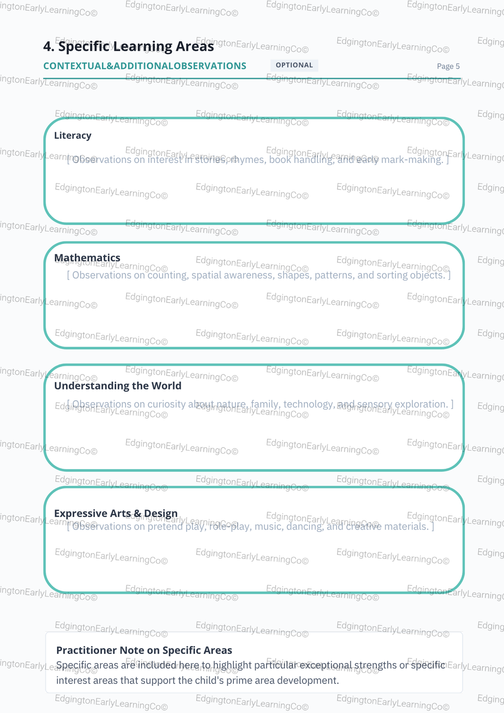 EYFS 2 Year Progress Check Template Digital Download
