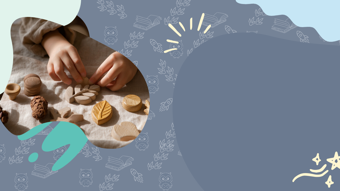 Child's hands arranging cookies on a tray with a decorative background showcasing the Early Years Expert Inspections and Audits Section. 