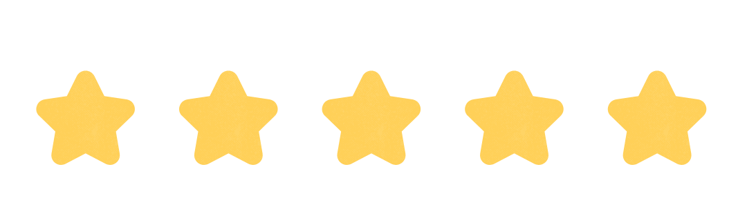 Five yellow stars on a white background