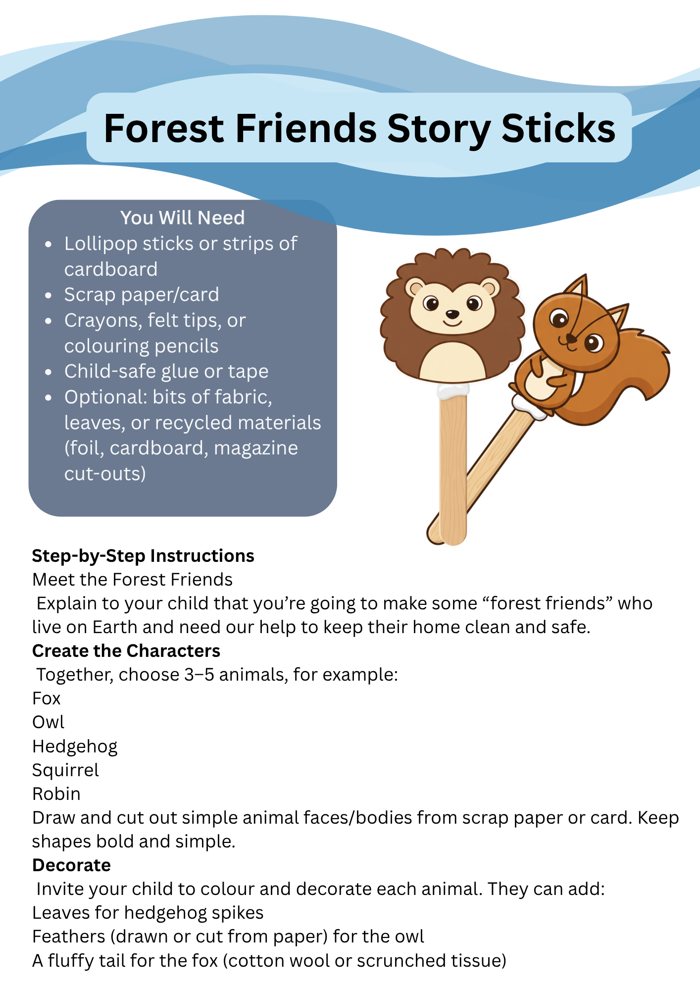 instructions and example image of the activity